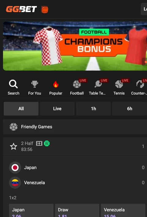GGBET Slovenija na telefonu: meni športov