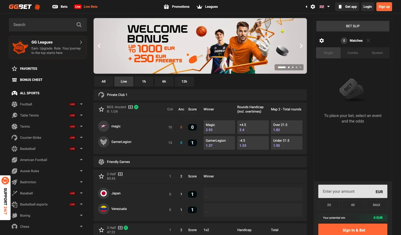 GGBET Slovenija: stave v živo